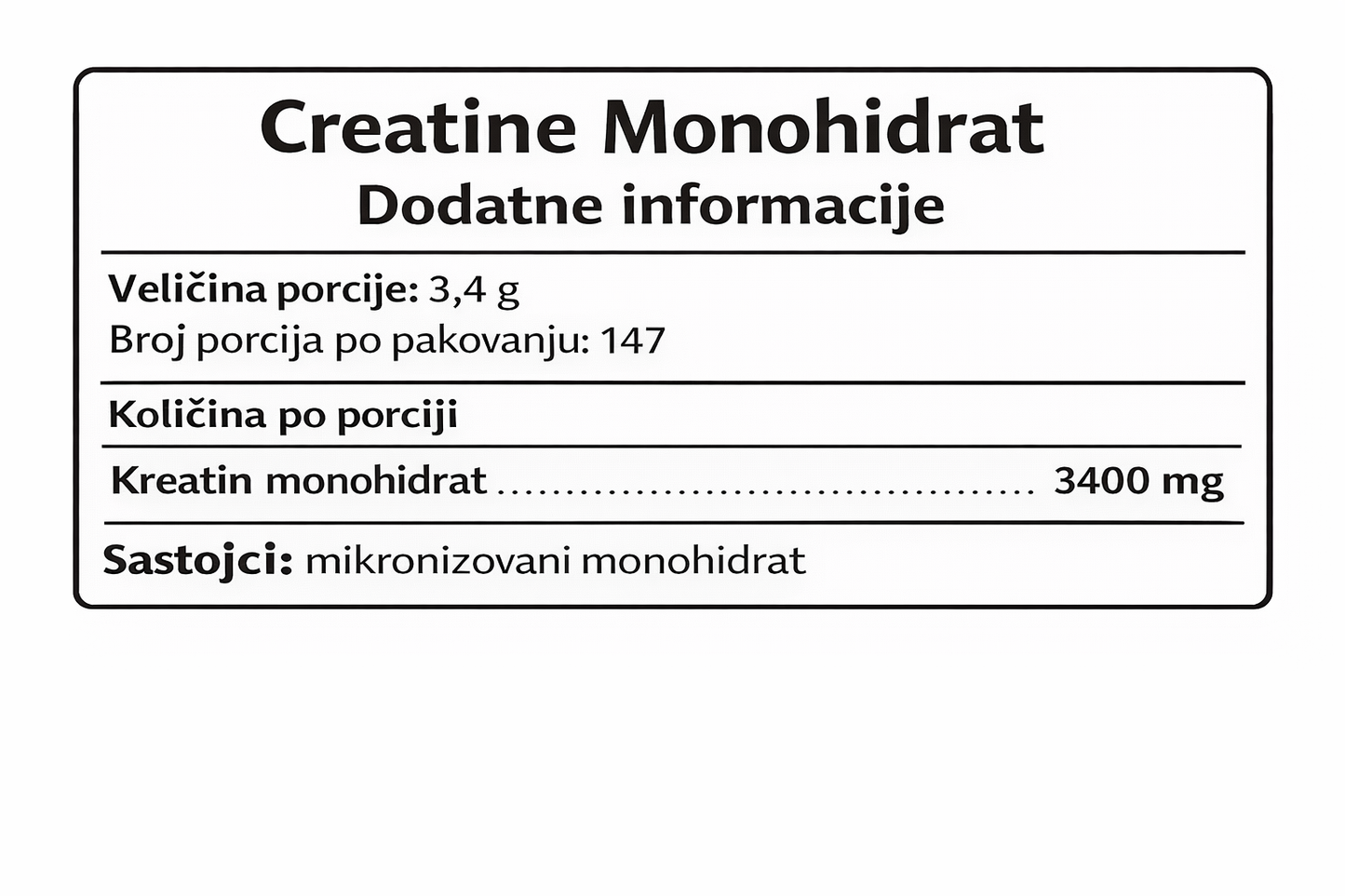 Z-NUTRITION PURE MICRONIZED CREATINE